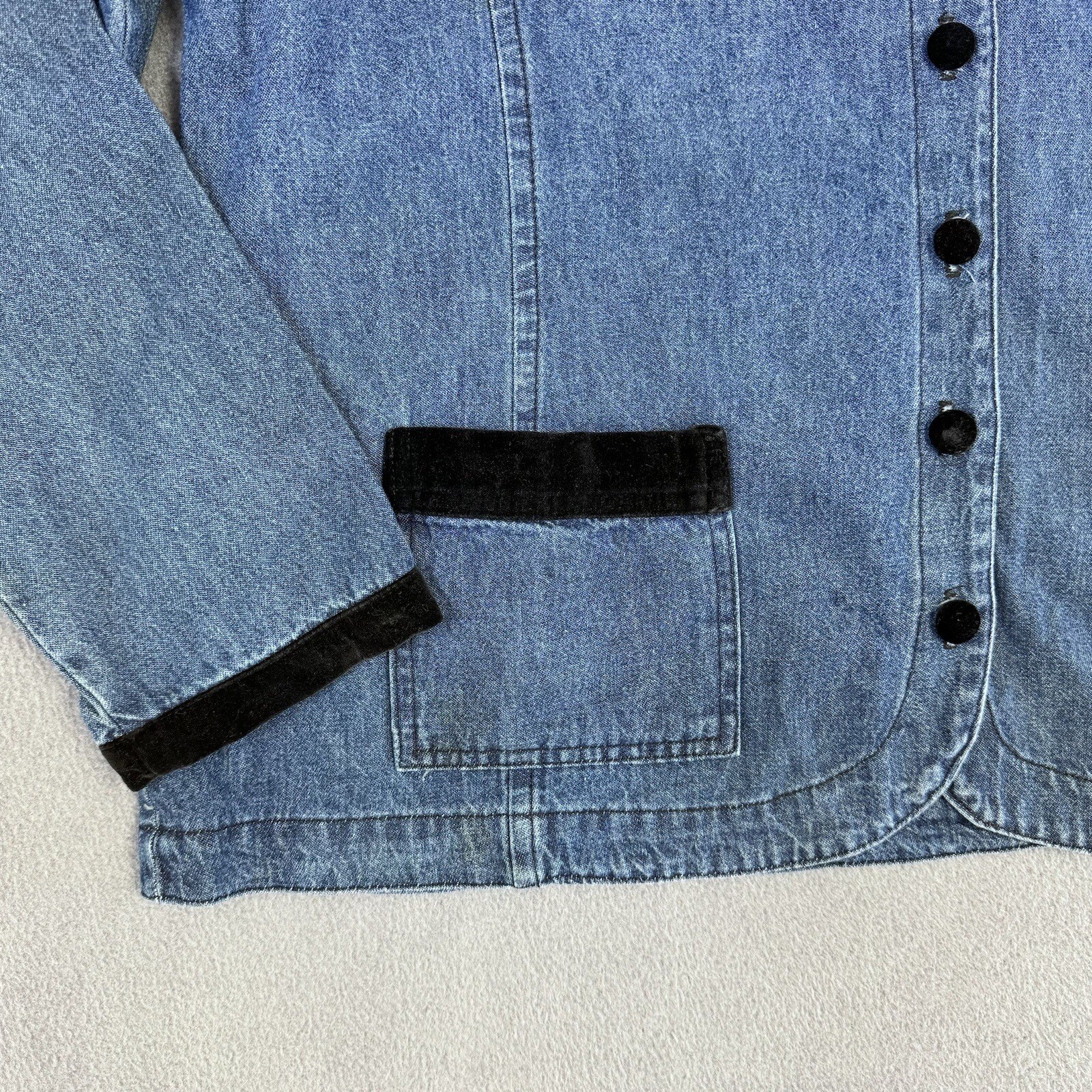 VINTAGE Stampede Denim Jacket, Button Up, USA Made, Western, Women’s Large