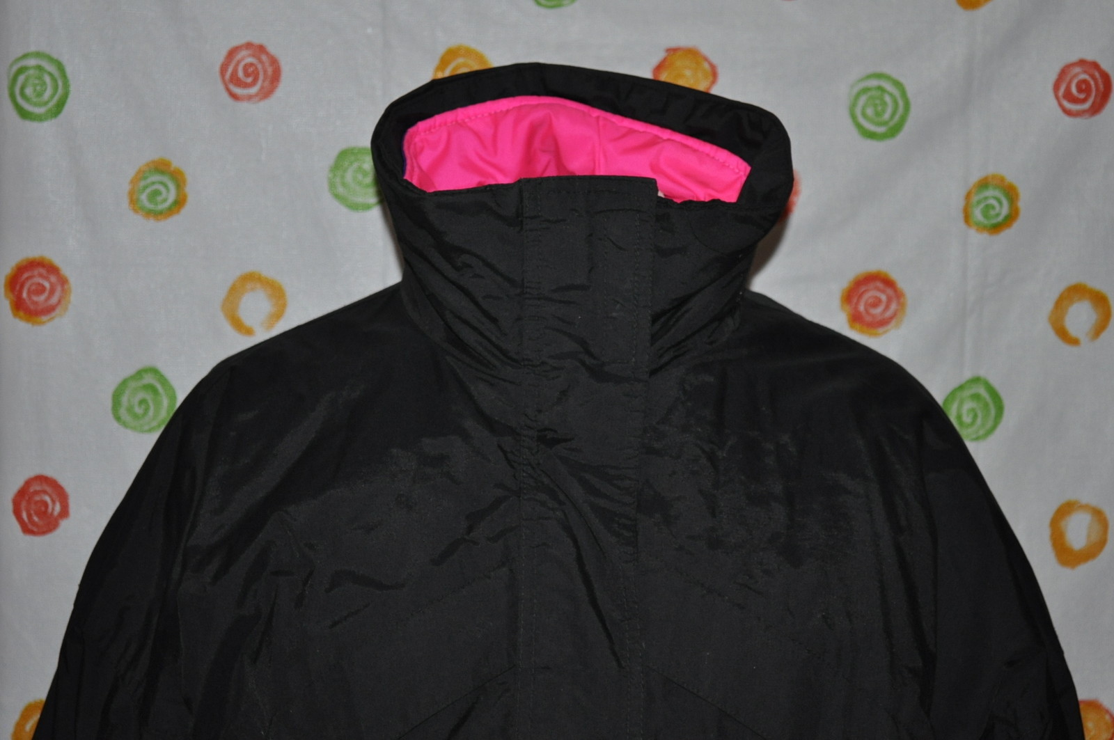 1980’S BLACK puff JUNIOR M COAT ZIP OUT WINDBREAKER 2 COATS IN ONE RETRO COOL