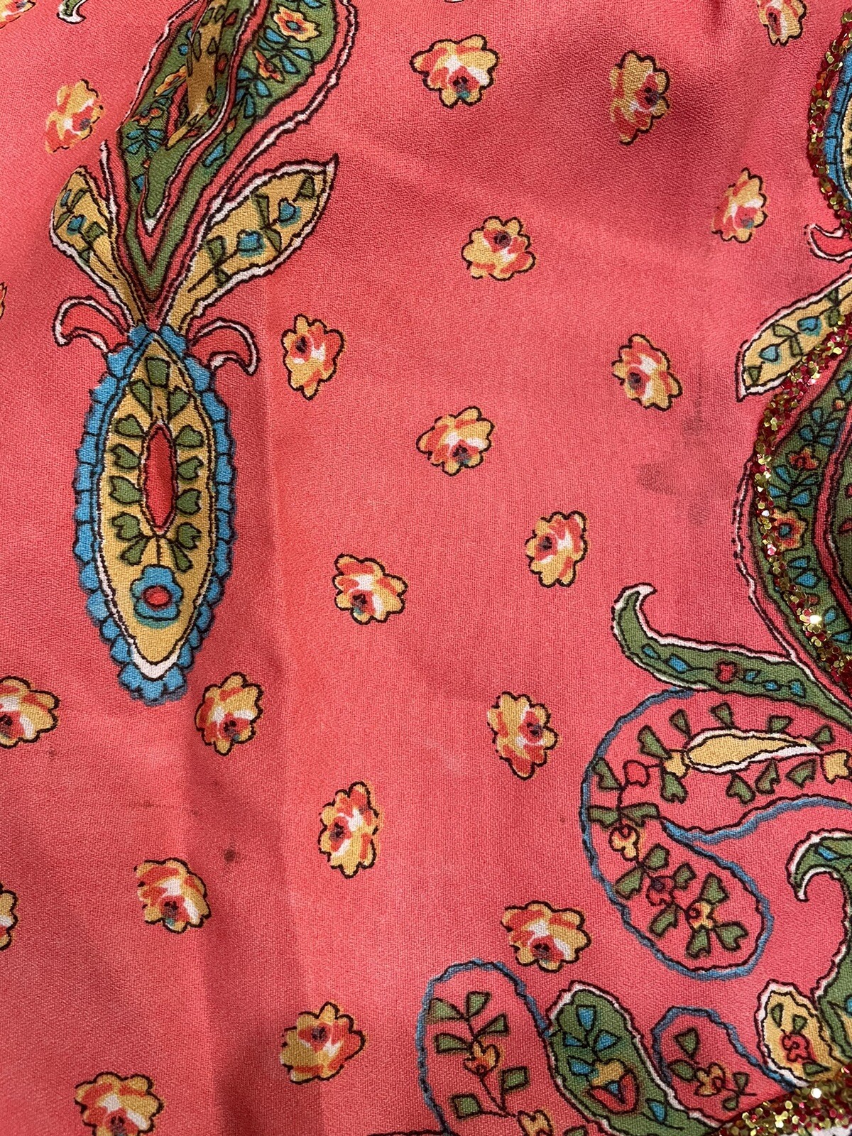 Vintage Maxi Skirt By Malbe Original 60 70 Glitter Psychedelic Boho Size 9/10