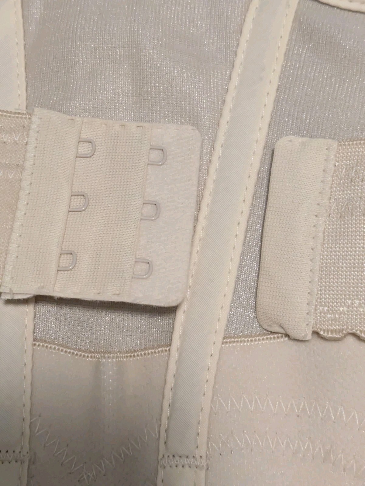 Vtg Back Less by Young Smoothie IVORY Strapless Longline Corset Bustier Bra 34 B
