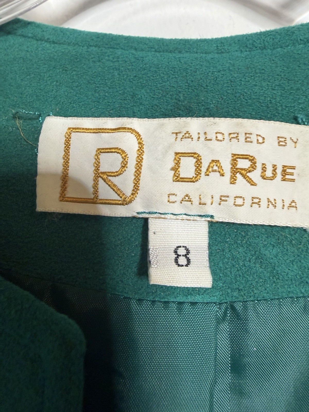 Vintage Ultrasuede Teal Open Front Jacket Made USA Minimalist Coat 8