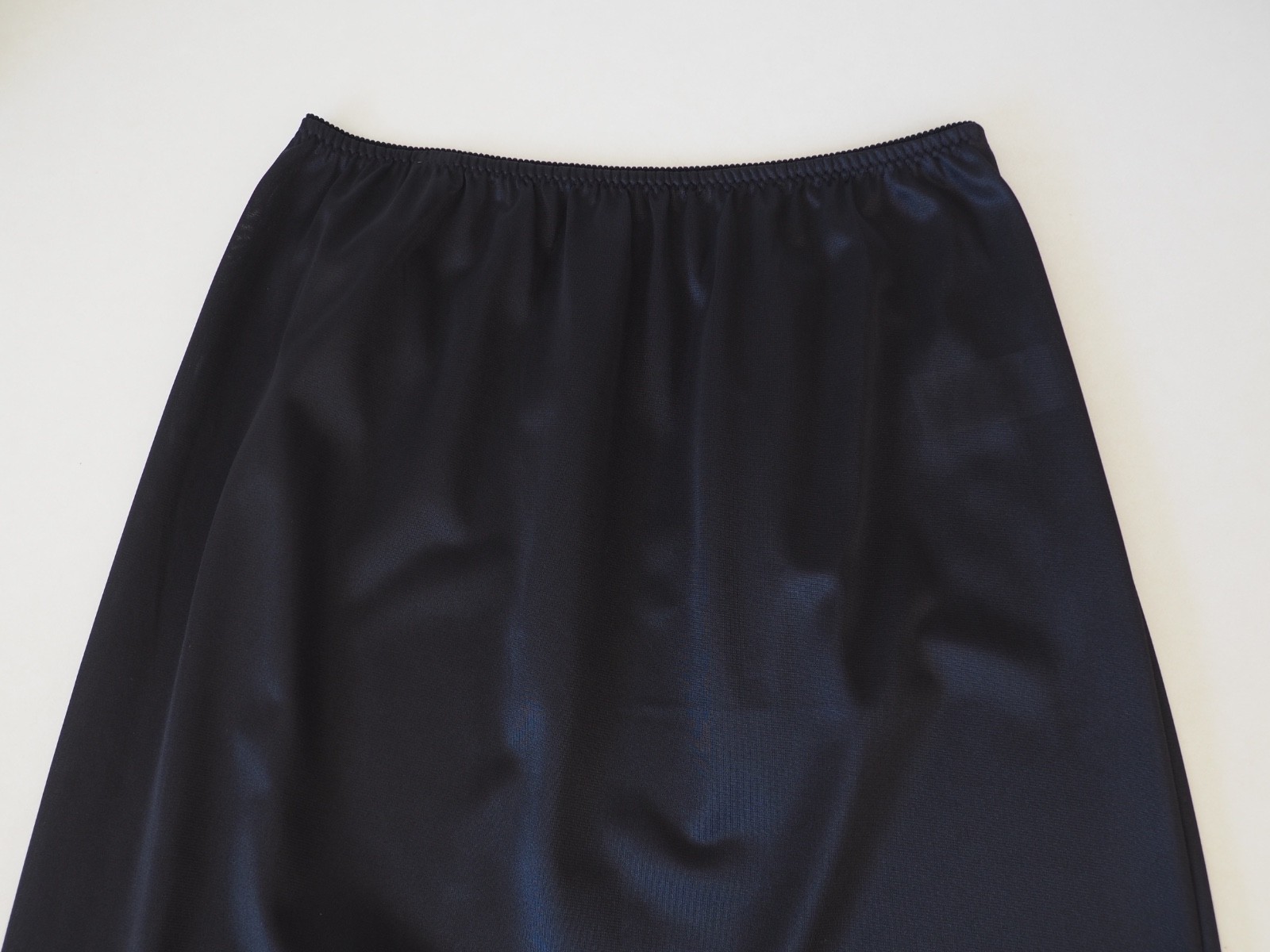 Vintage 70s JC Penney Long Half Slip Antron Nylon Maxi Lace Black Medium ILGWU