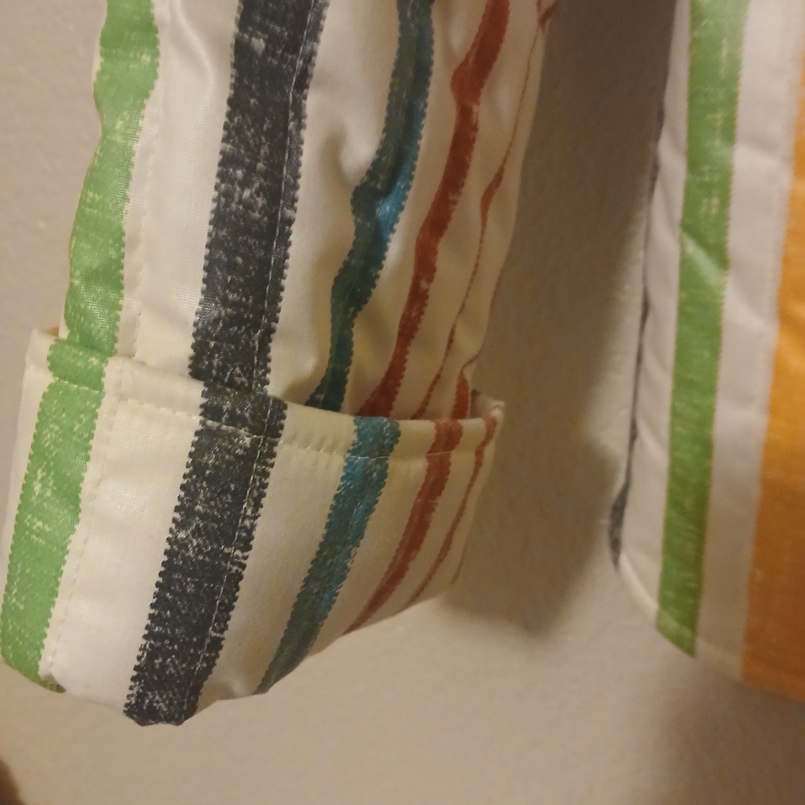 Vintage Marguerite Rubel Medium Women’s Jacket Fruit Stripe Quilt 20″ w 27″ L