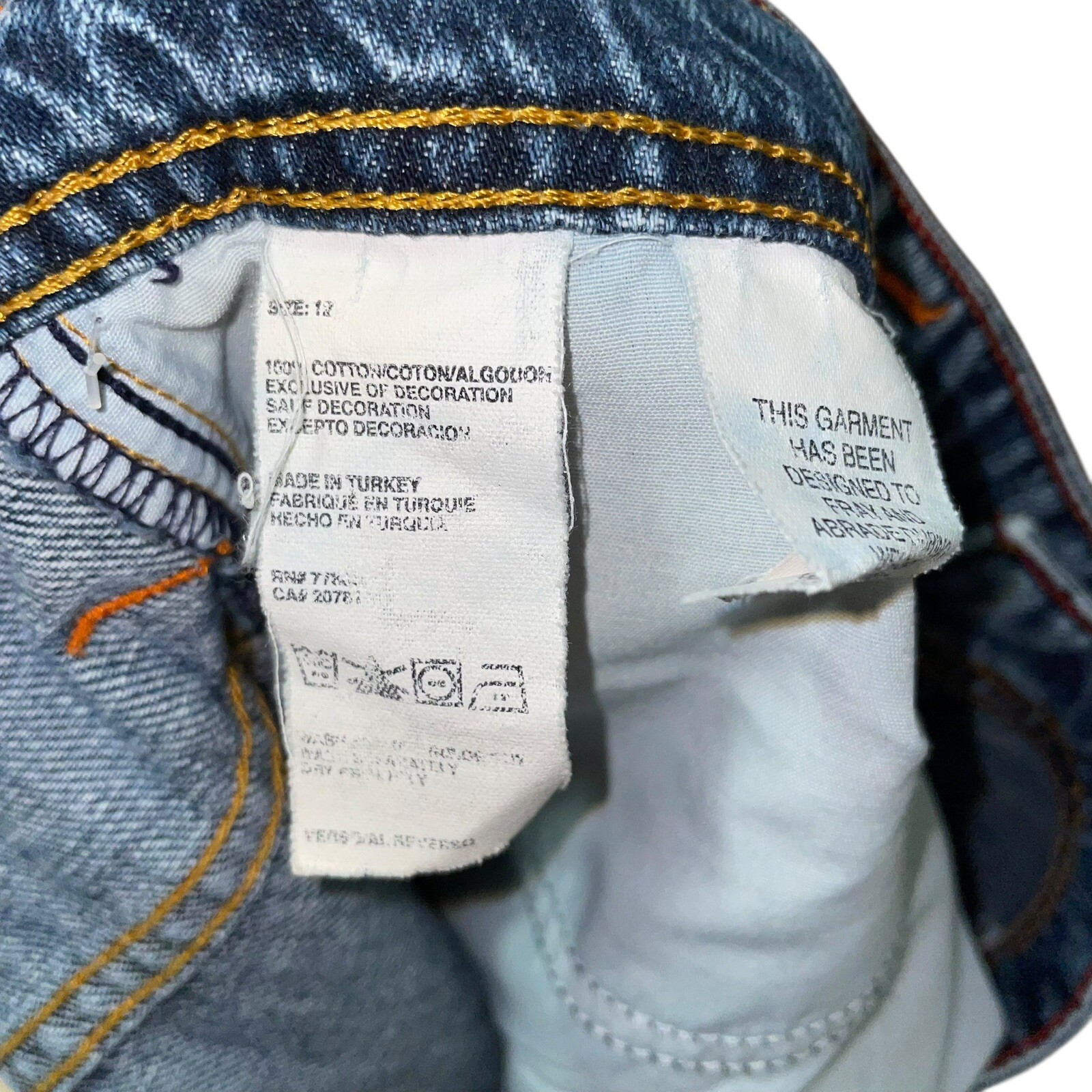 Vintage 2004 Tommy Hilfiger 100% Cotton Straight Leg Distressed Denim Size 12
