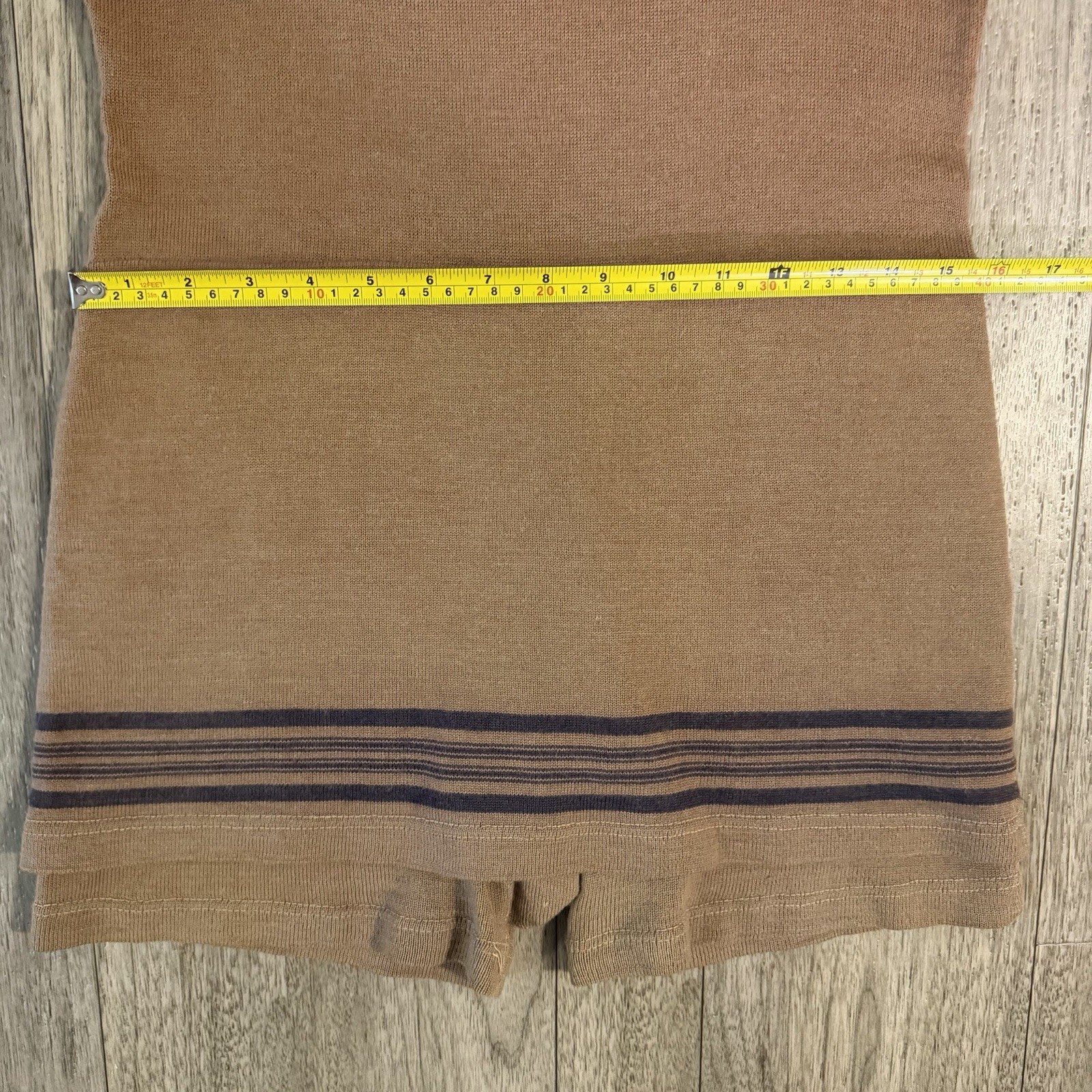Vintage 1920s Bentzknit Wool Swimsuit Antique Bathing Suit Womens Brown Striped
