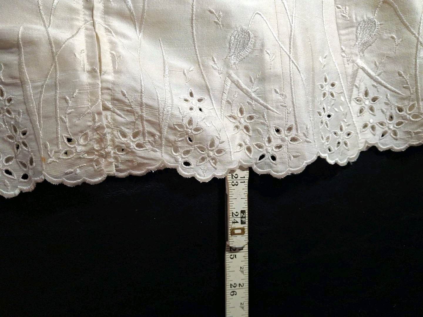 VTG Cachet Ivory Evening Jacket Sz 12 100% Silk Embroidered Zip Front 3/4 Sleeve
