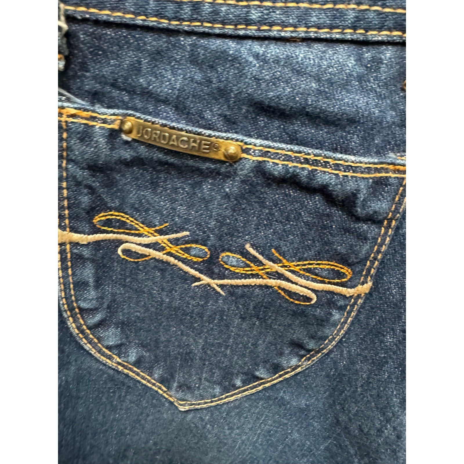 Jordache Jeans Womens 27 Blue Vintage High Rise Heart Pocket Straight Leg Denim
