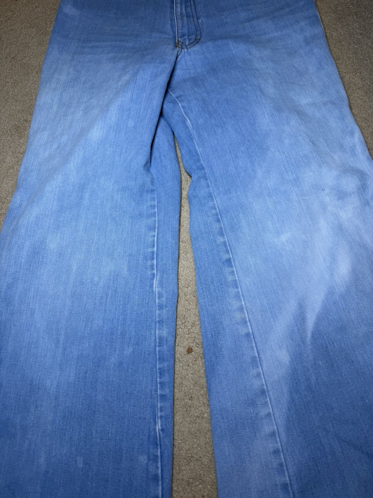 Vintage 70s Riding Hi Denim Jeans For Women Blue Size 0-2 Disco Flare
