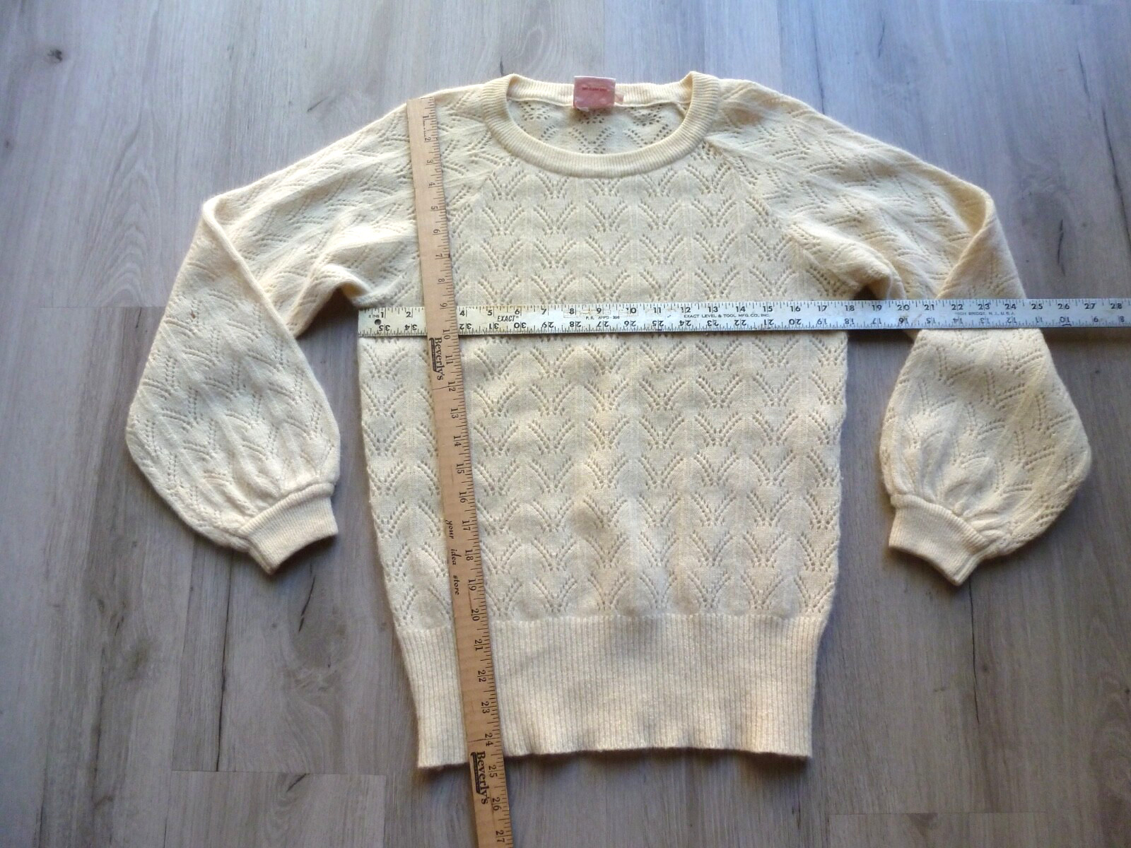 Vintage Evan Picone Sweater Small Cream Lambswool Angora Rabbit Hair Blend EUC