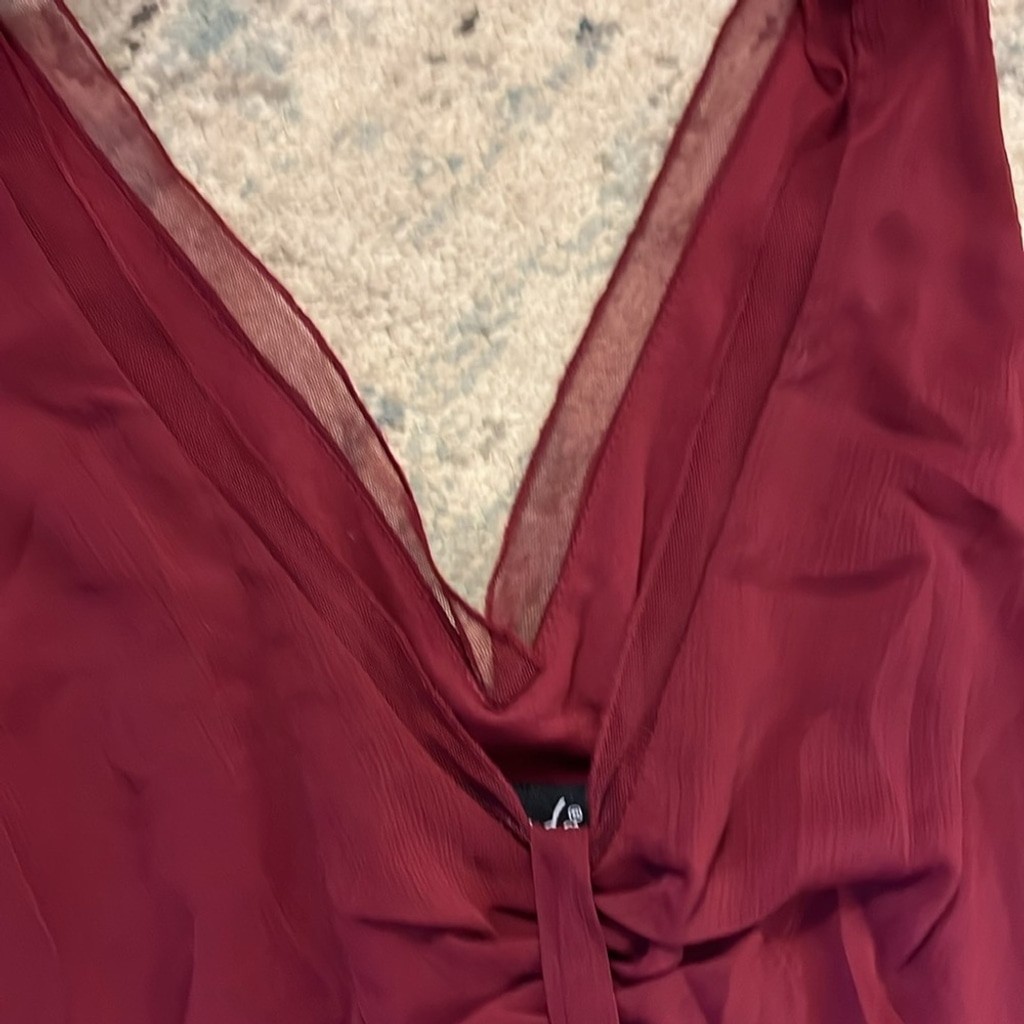 b.i.y.a.y.c.d.a. Stylish Burgundy V-Neck Sleeveless Blouse
