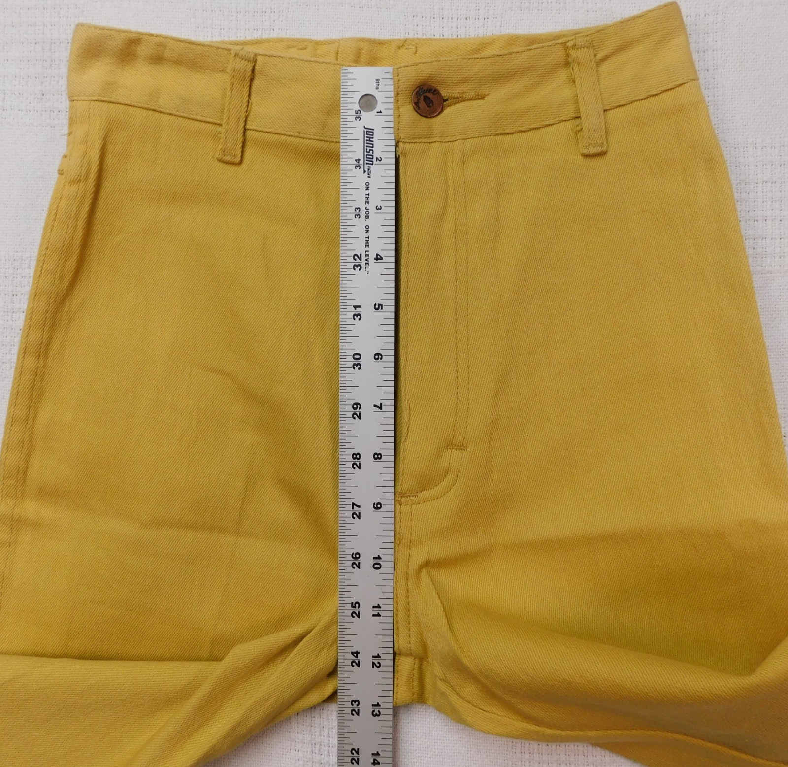 Vtg La Flamme Paris New York High Waist Jeans Womens 5 Yellow Deadstock 70s-80s