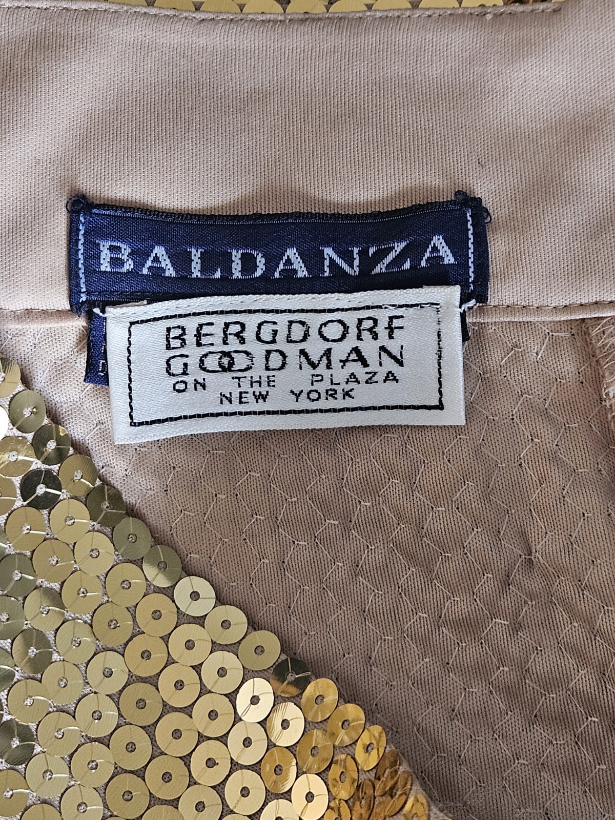 RARE NEW Vintage Bergdorf Goodman Plaza NY Baldanza Size 4 Gold Sequin Skirt NWT