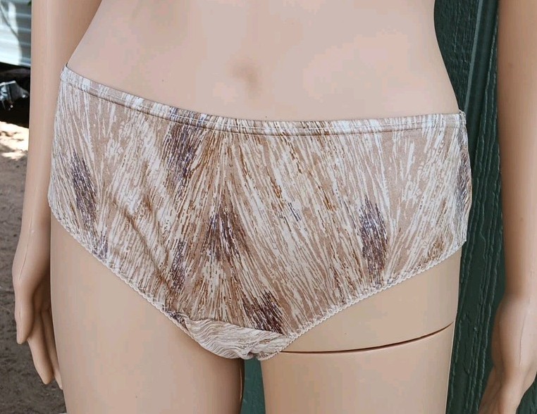 Vtg Blush Briefs Womens Panties Browns Tans 100% Antron Nylon Size 6 Medium