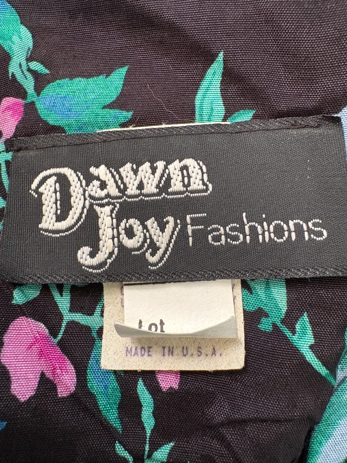 DAWN JOY Formal Dress & Jacket Outfit Button Up Womens 3 – 4 Floral Black VTG