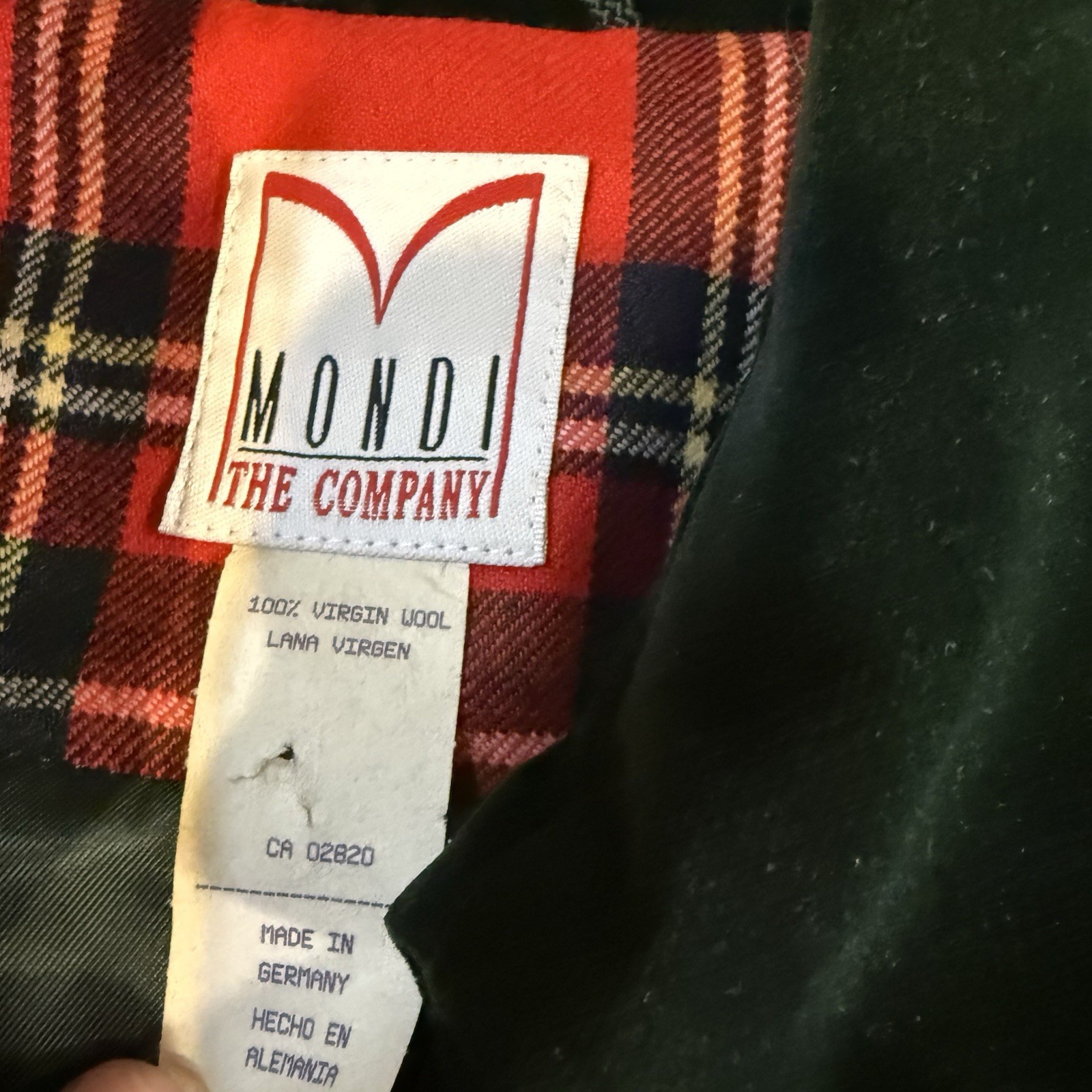 Vintage 80’s Mondi Red Tartan Set Long Blazer Size 38 Skirt Sz 40 Punk Academia