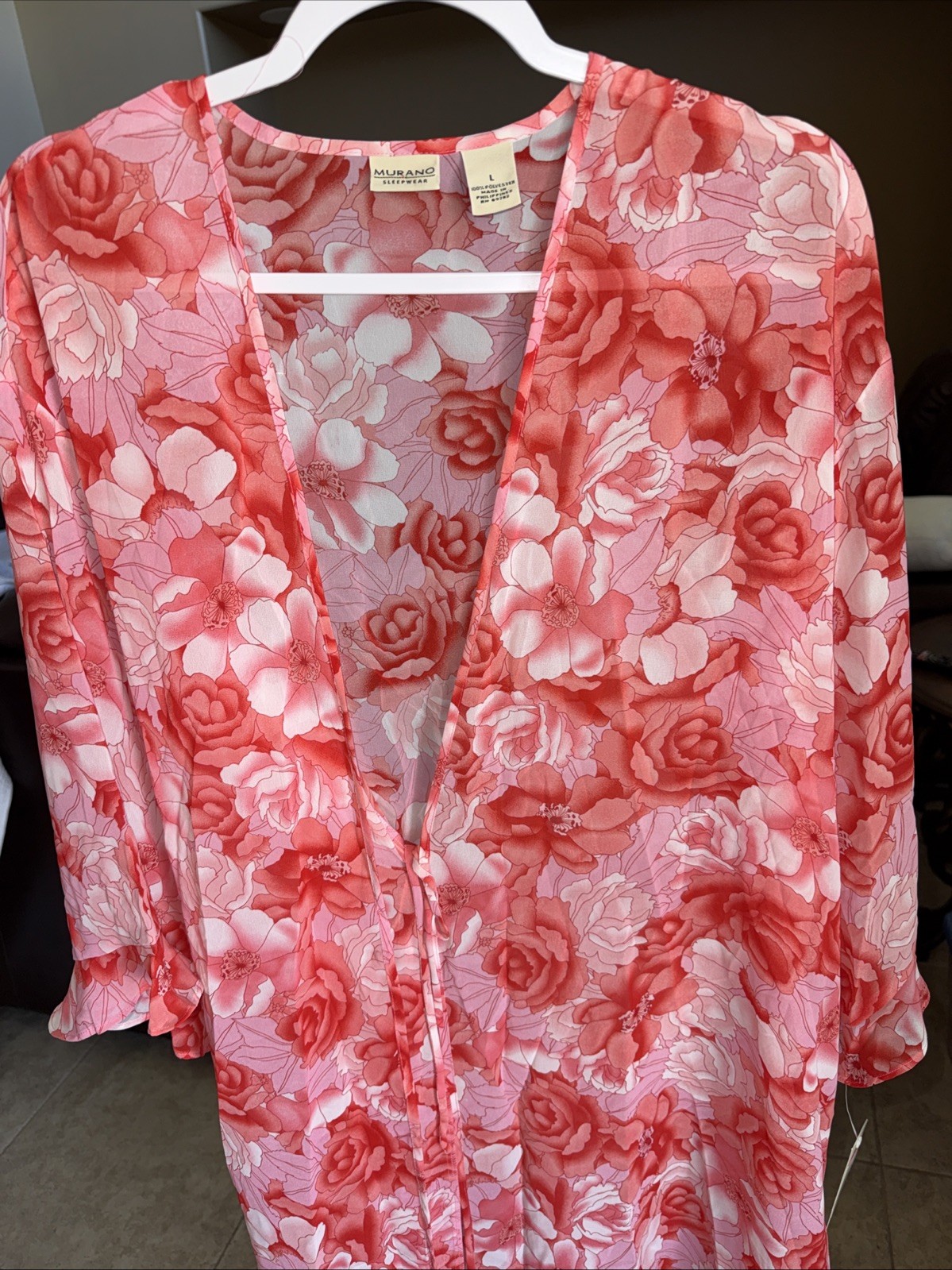 Vintage Murano Chiffon 100% Polyester Intimate Robe Cover-Up Sleepwear