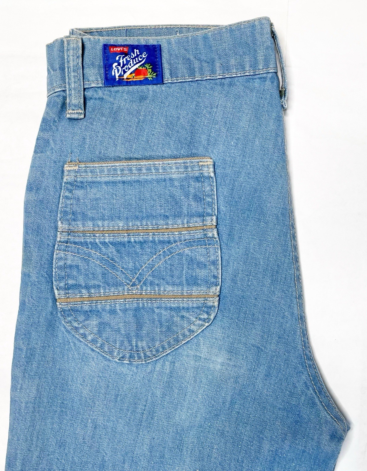 【RARE】Vintage 1978 Levi’s ✤ Fresh Produce Bell Bottom Orange Tab Jeans Fit 27×32
