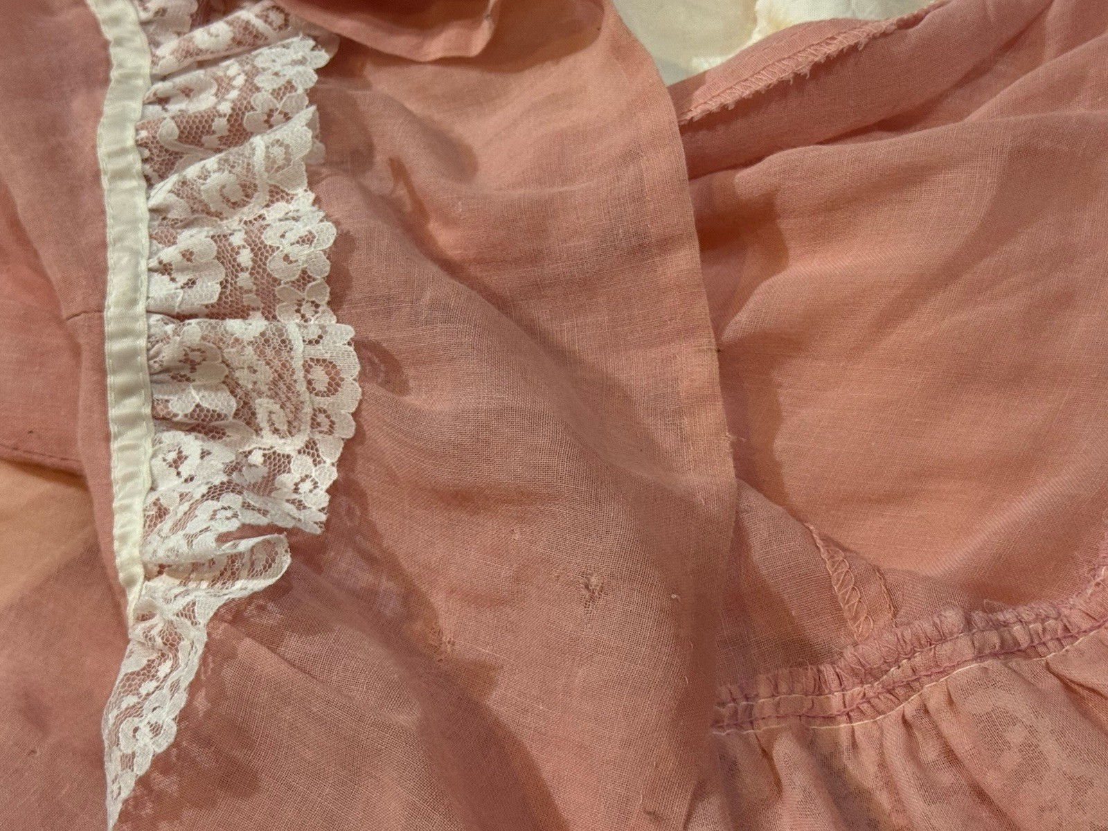 Vintage Gunne Sax Dress Maxi Pink Rose Sheer Lined Renaissance Romantic As Is