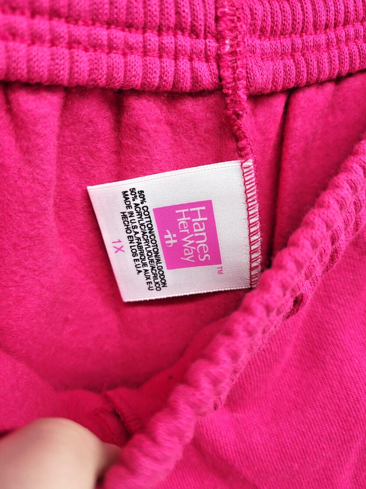 Vintage 1993 Hanes Her Way Roomy Joggers Pink Sweatpants Women’s Size 1X NEW NO