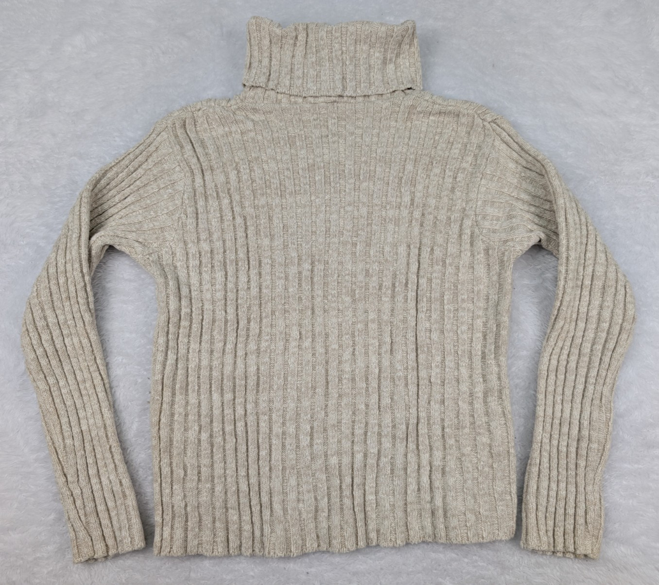VTG Avalin Sweater Women’s M Beige Heavy Ribbed Turtle Neck Long Sleeve USA