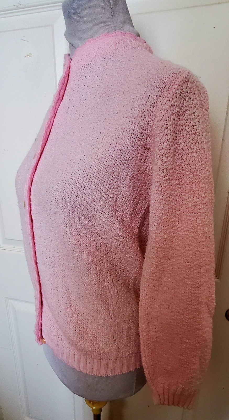 Vintage Pink Textured Sweater 100% Turbo Orlon Acrylic MacHenry B38 57.44