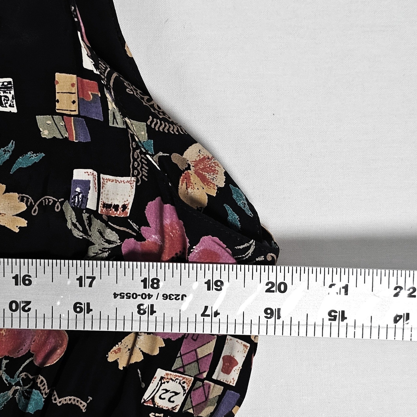 Carole Little Vintage Floral Playing Card Novelty Print Maxi Dress Black Size 14
