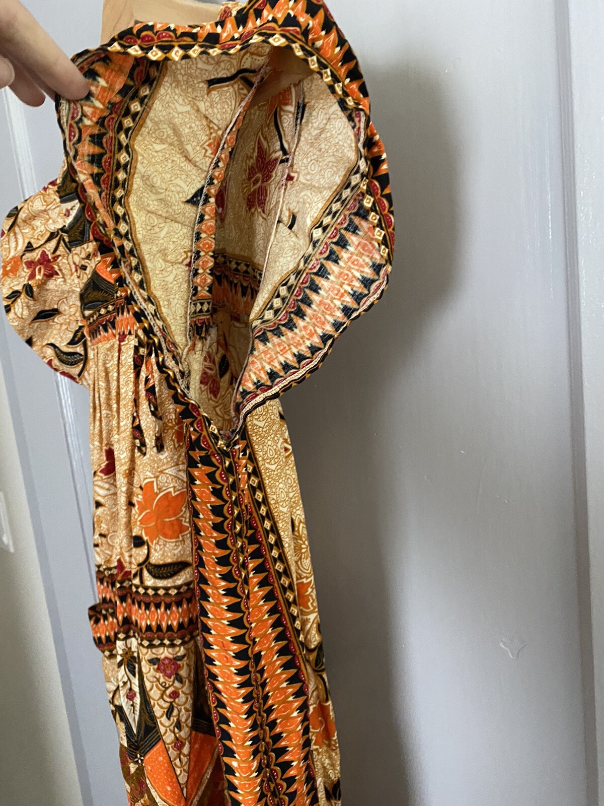 Mayette 100% Cotton Colorful Printed Short Sleeve Short Vintage Dress Sz L