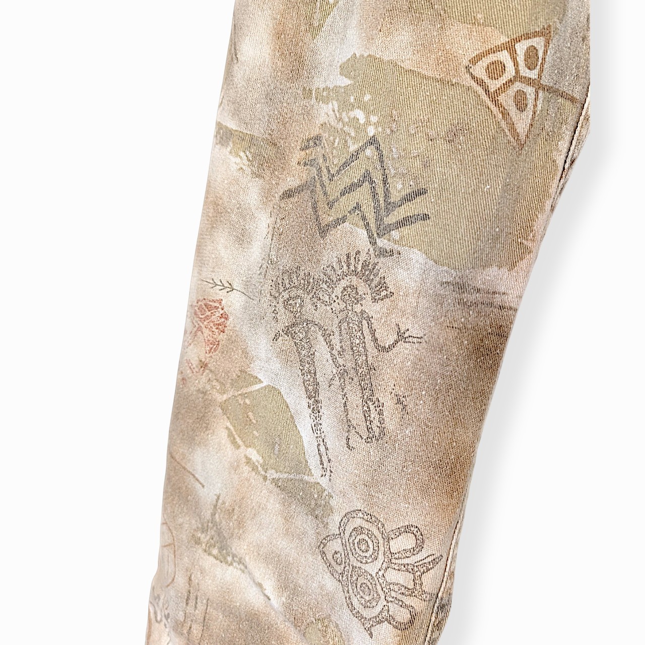 Chicos VTG 90s tribal cave art distressed high rise straight leg grunge jean M/L