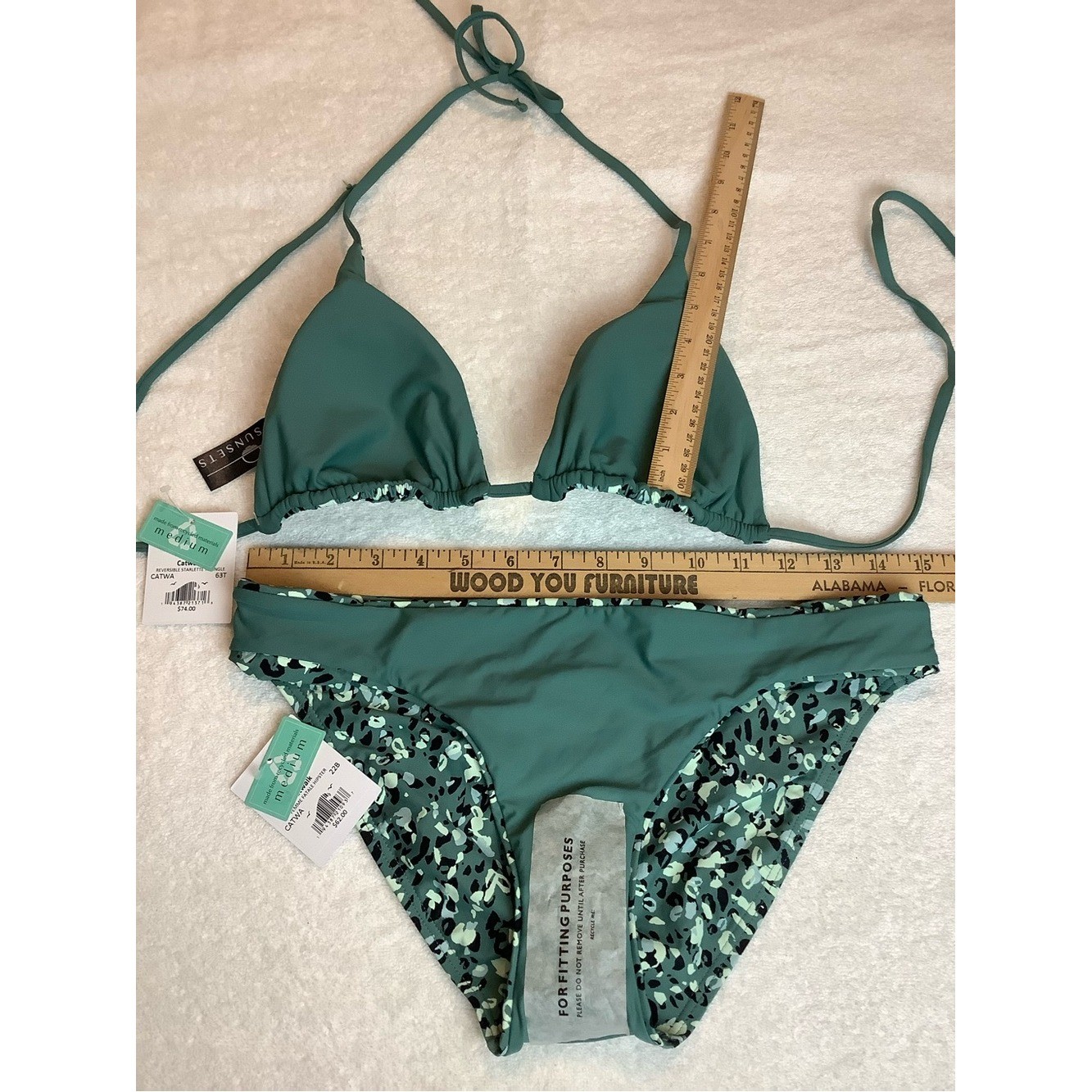 NWT sz MED Sunsets Reversible Catwalk Starlette Triangle and Hipster Bikini Set