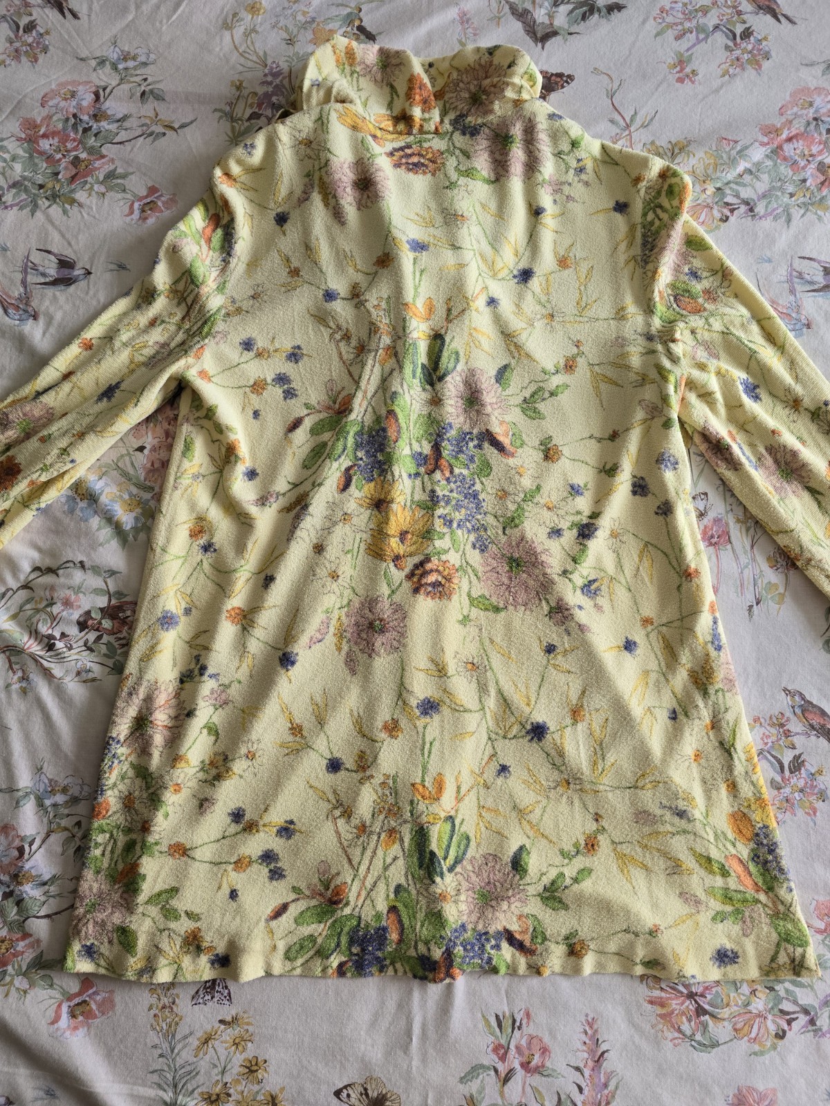 Vintage 60s 70s Floral Terry Cloth Zip Up Hoodie Talon Zipper Womens Med/large