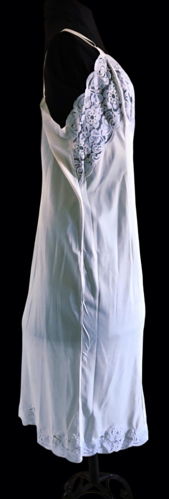 1960s WONDER MAID White Antron Nylon Dress Slip With Lace Bust & Trim Size 40