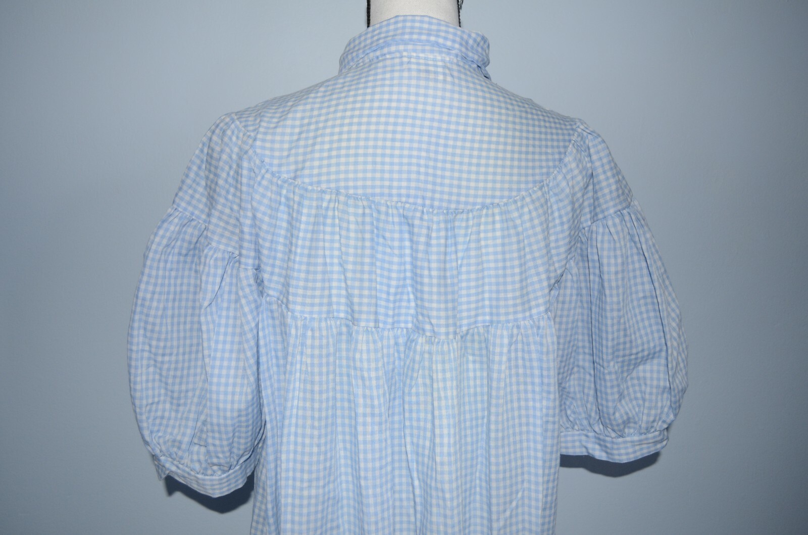 Vintage JULI OF SLUMBERTOGS Blue and white Full Robe Short sleeves ILGWU SIZE L