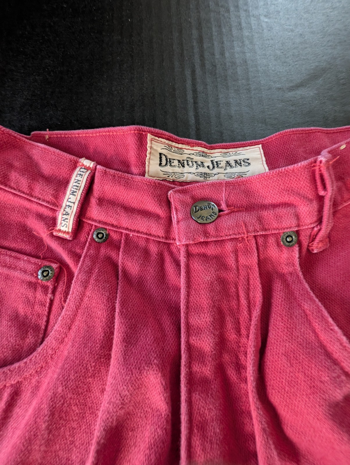 RARE Vintage 90s Denum Jeans by Panhandle Slim Red Tall Cowgirl W26 L32 USA