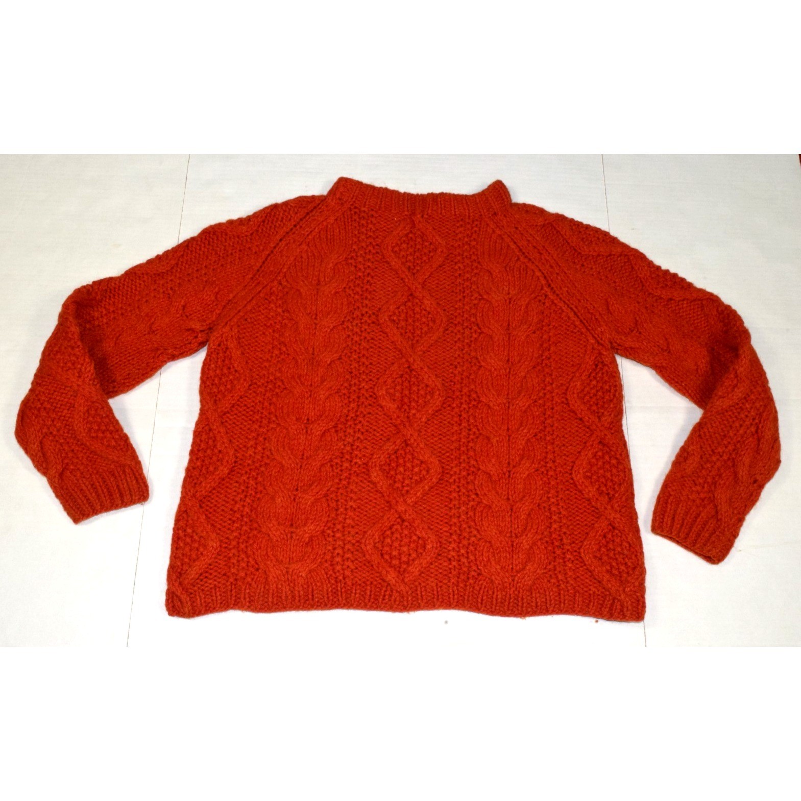 VTG Nieman Marcus Womens Wool Sweater Size M 60s Burnt Sienna Chunky Made Italy