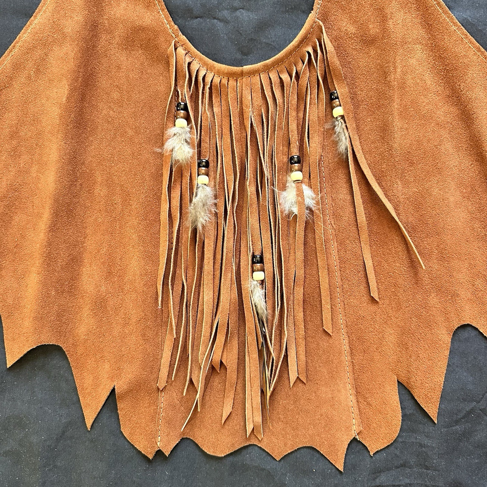 Vintage 70’s NWOT Deadstock Rust Brown Suede Halter Top. Small. Boho. Festival.