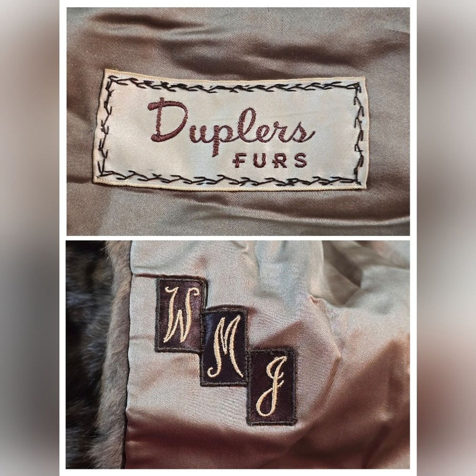 Duplers Furs Vintage Mid Century Mink Stole Cape Wrap Brown Chocolate S/M Formal