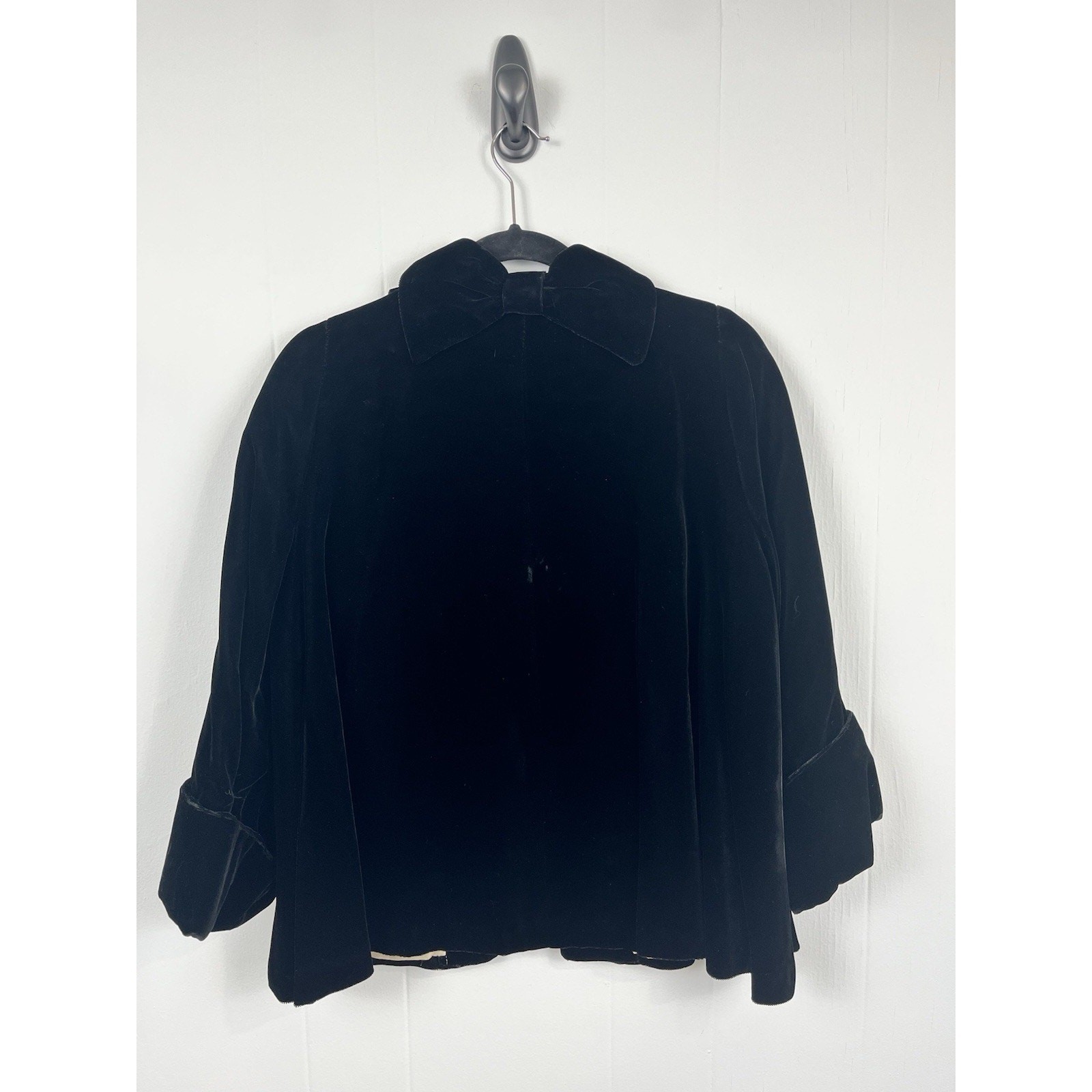 vintage black velvet evening coat Junior Shop label from The J.L. Hudson Co