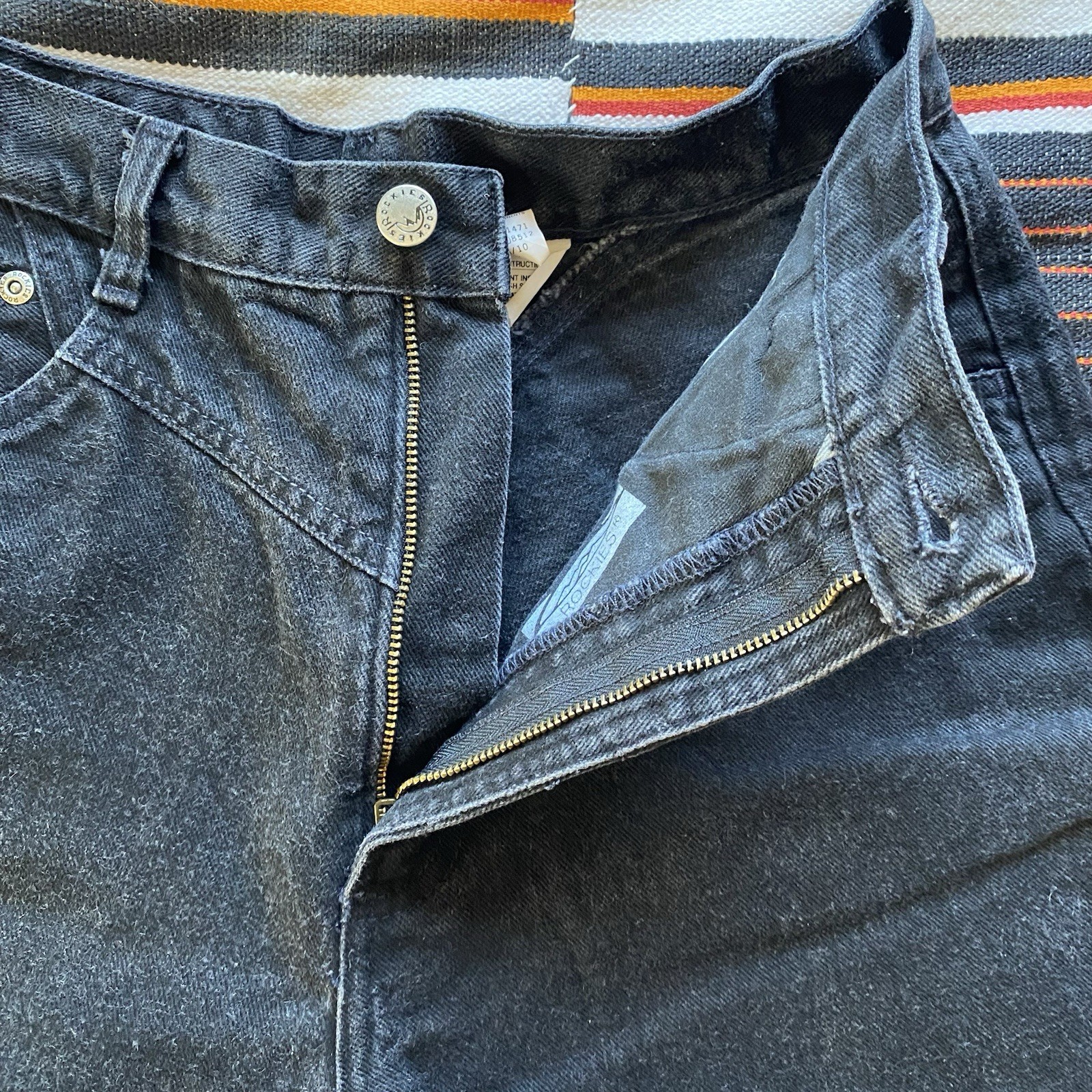 Vintage Wrangler High Rise Bareback Black Jeans. Size 26/34. Western Wear. USA.