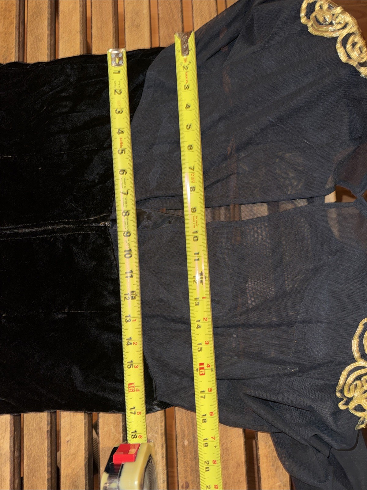 VTG 80’s Susan Roselli for Vijack Sheer Sleeve Velvet Dress Gold Ribbon Size 14