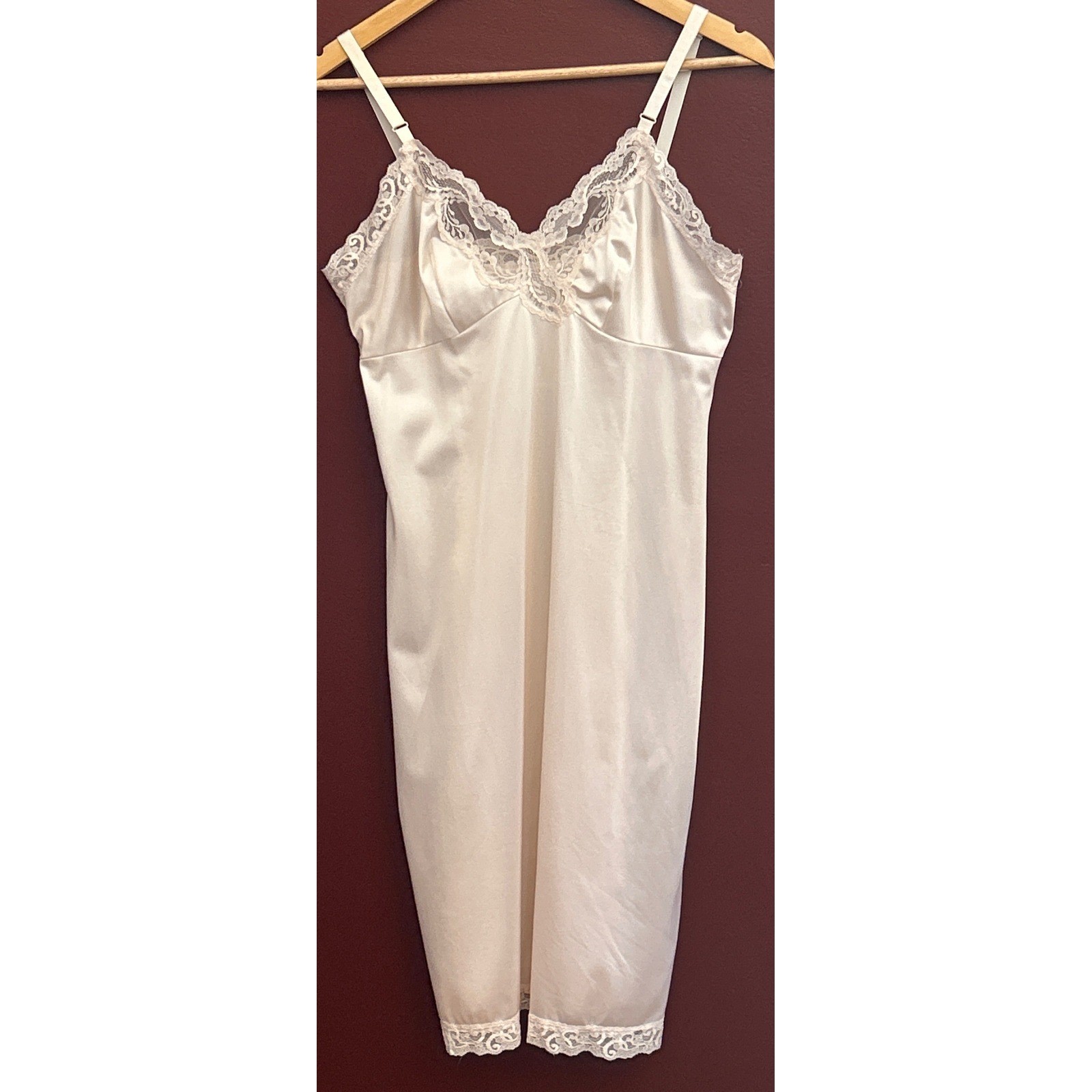 Vintage Lorraine Full Slip Lingerie Coquette Retro Glam Bridal Champagne 36