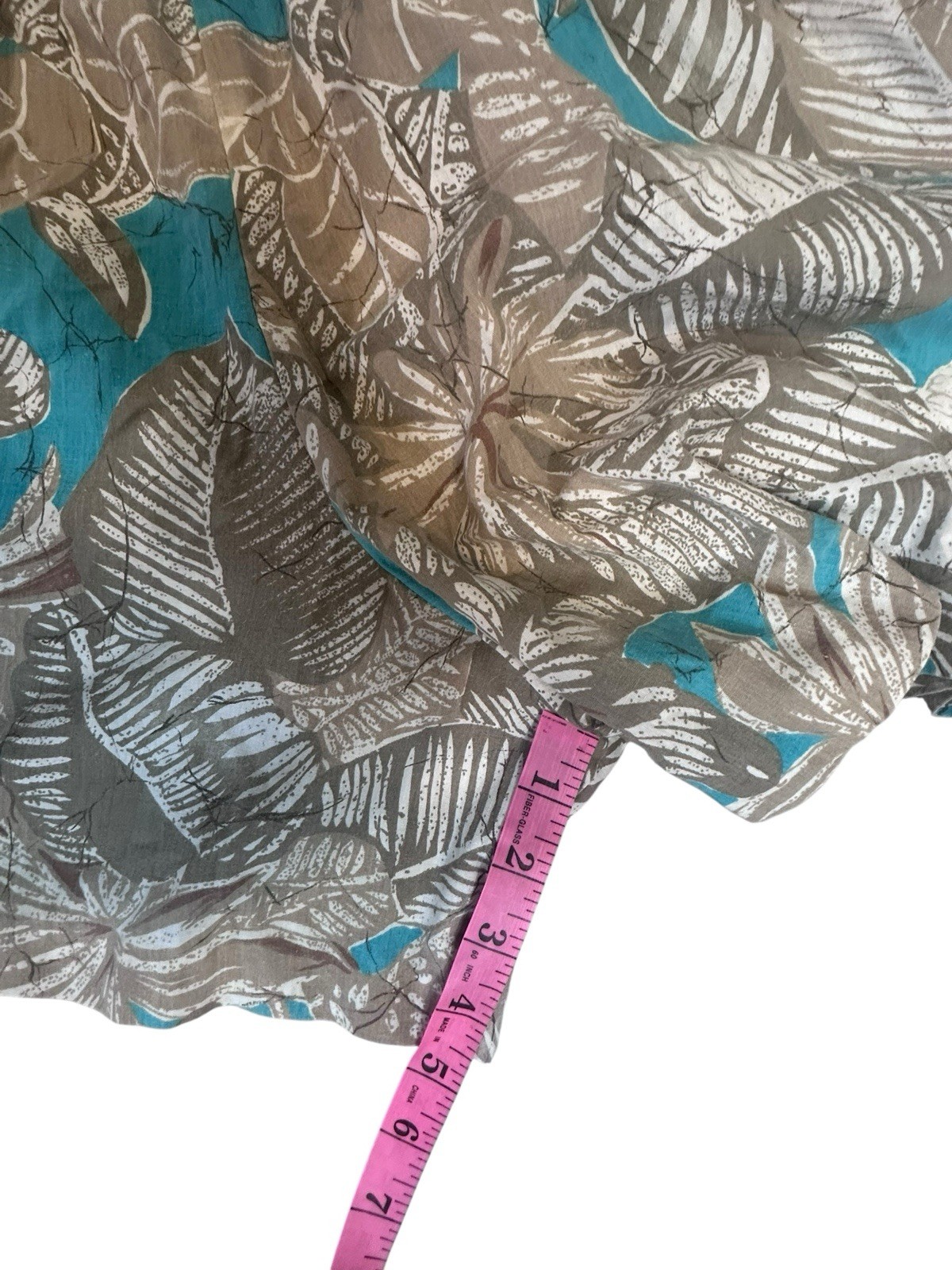 VTG French Navy 80s Floral Romper Elastic Waist Tropical Cottagecore Resort S/M