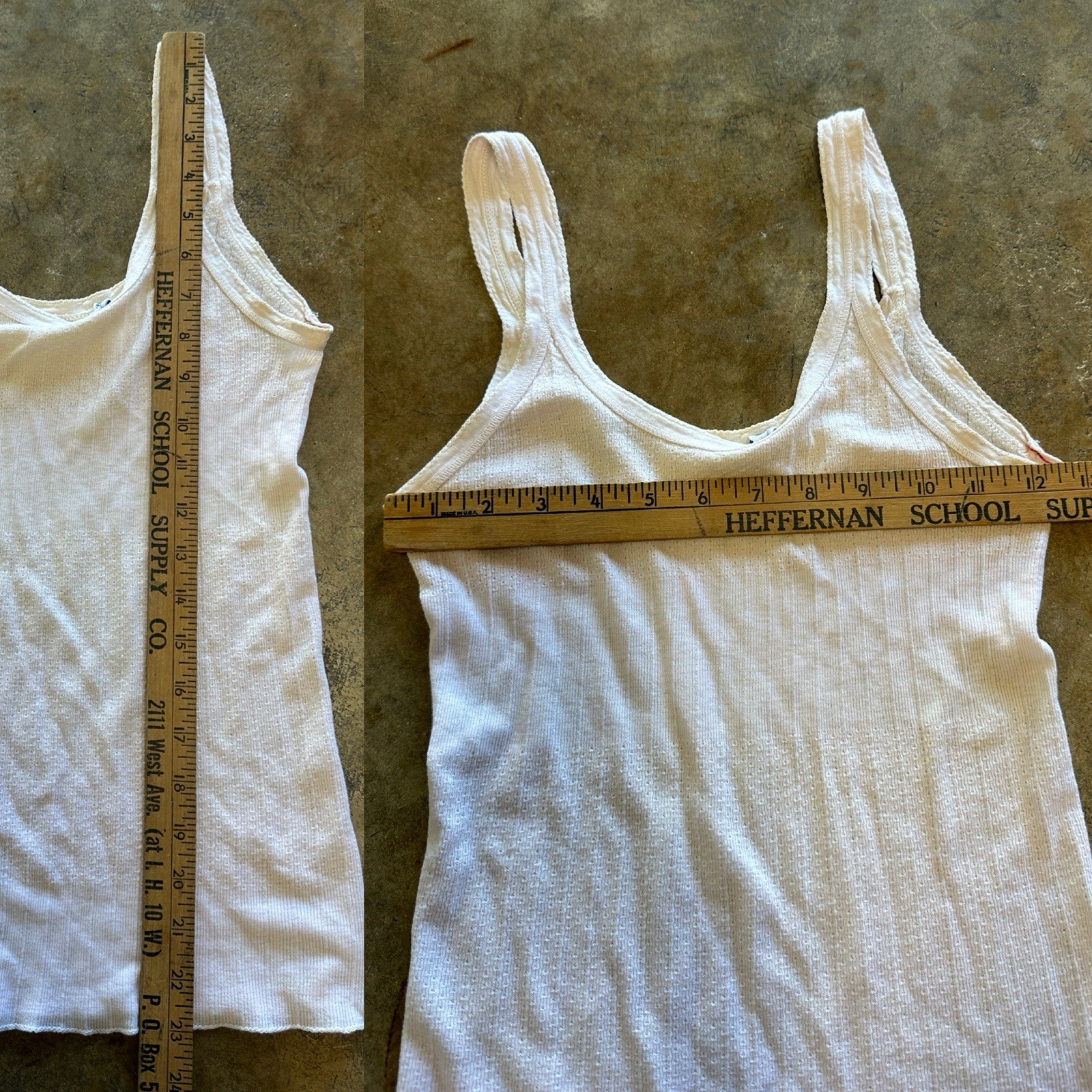 1950s Charmode Blank Ribbed Cotton Tank Top Undershirt 1950s 1960s