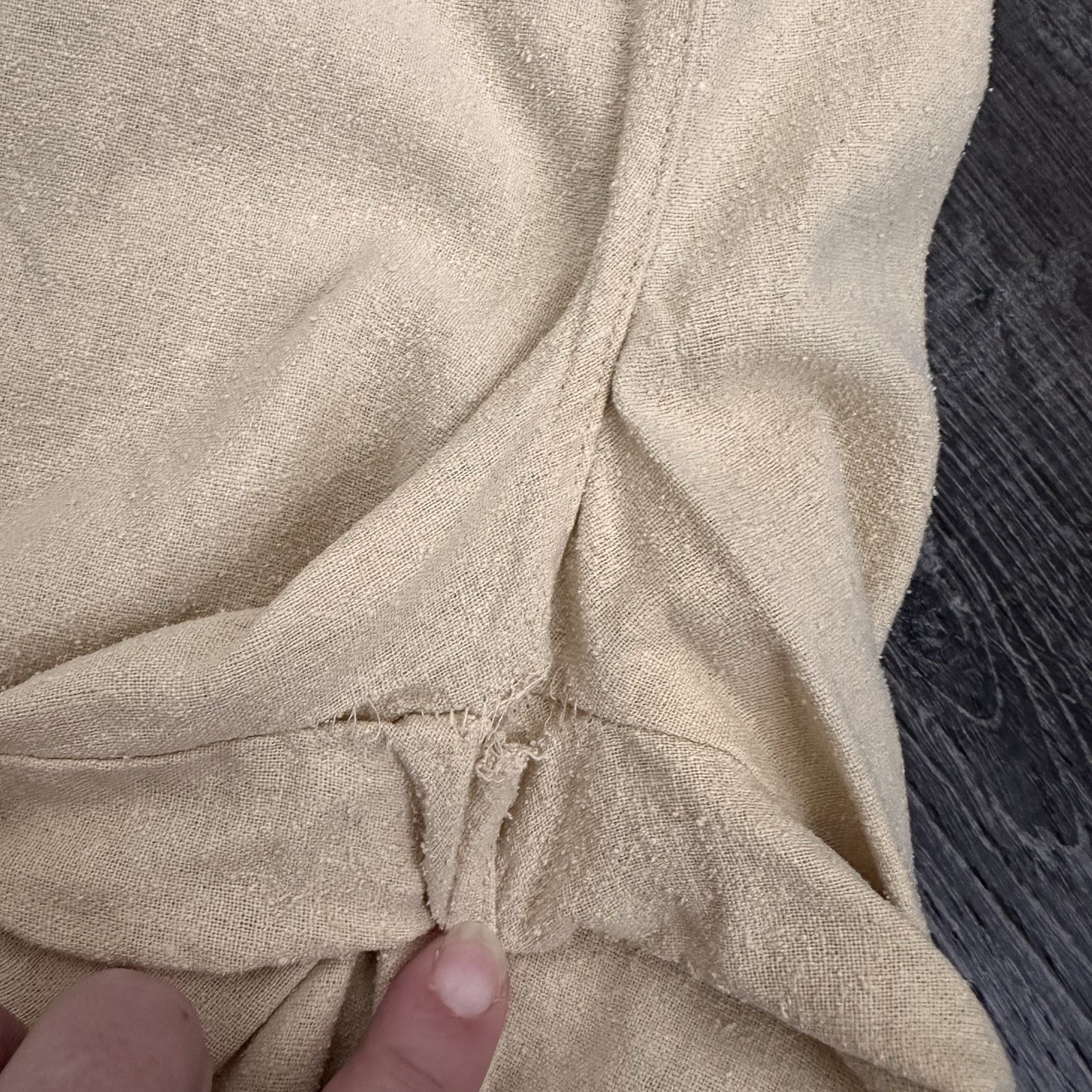 Vintage 90s Selene Sport 100% Raw Silk 2-Piece Pant Set Beige Minimalist Large