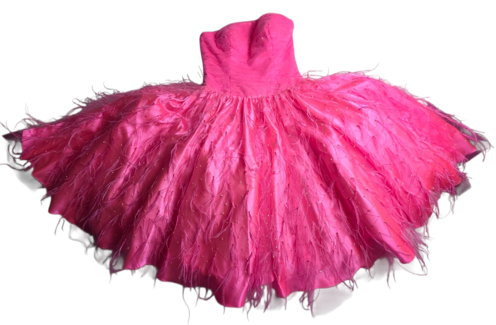 Vtg 80s Alyce Designs Strapless Ruched Bodice Mini Dress Women 6 Barbiecore Glam