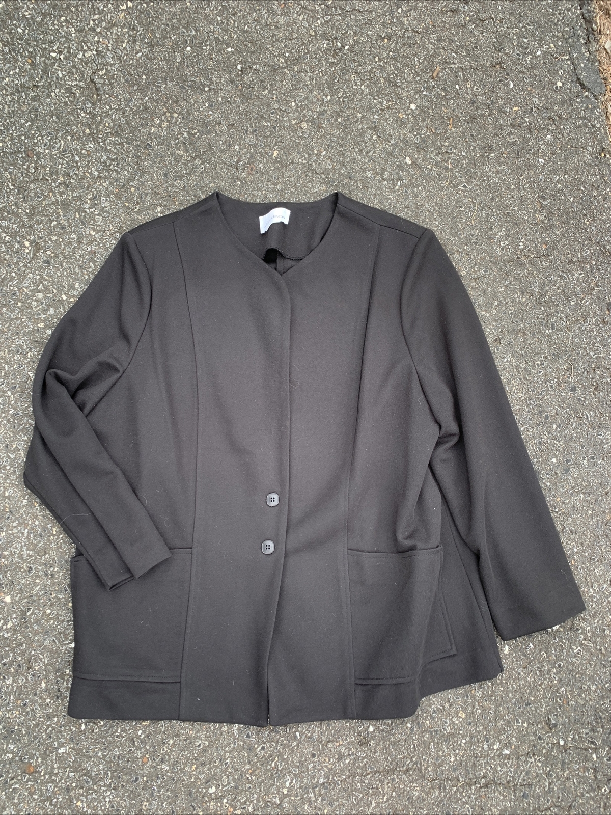 Vintage LADY DEVON New York ALL BLACK Blazer Jacket Plus Size 42 ❤️cb15m2