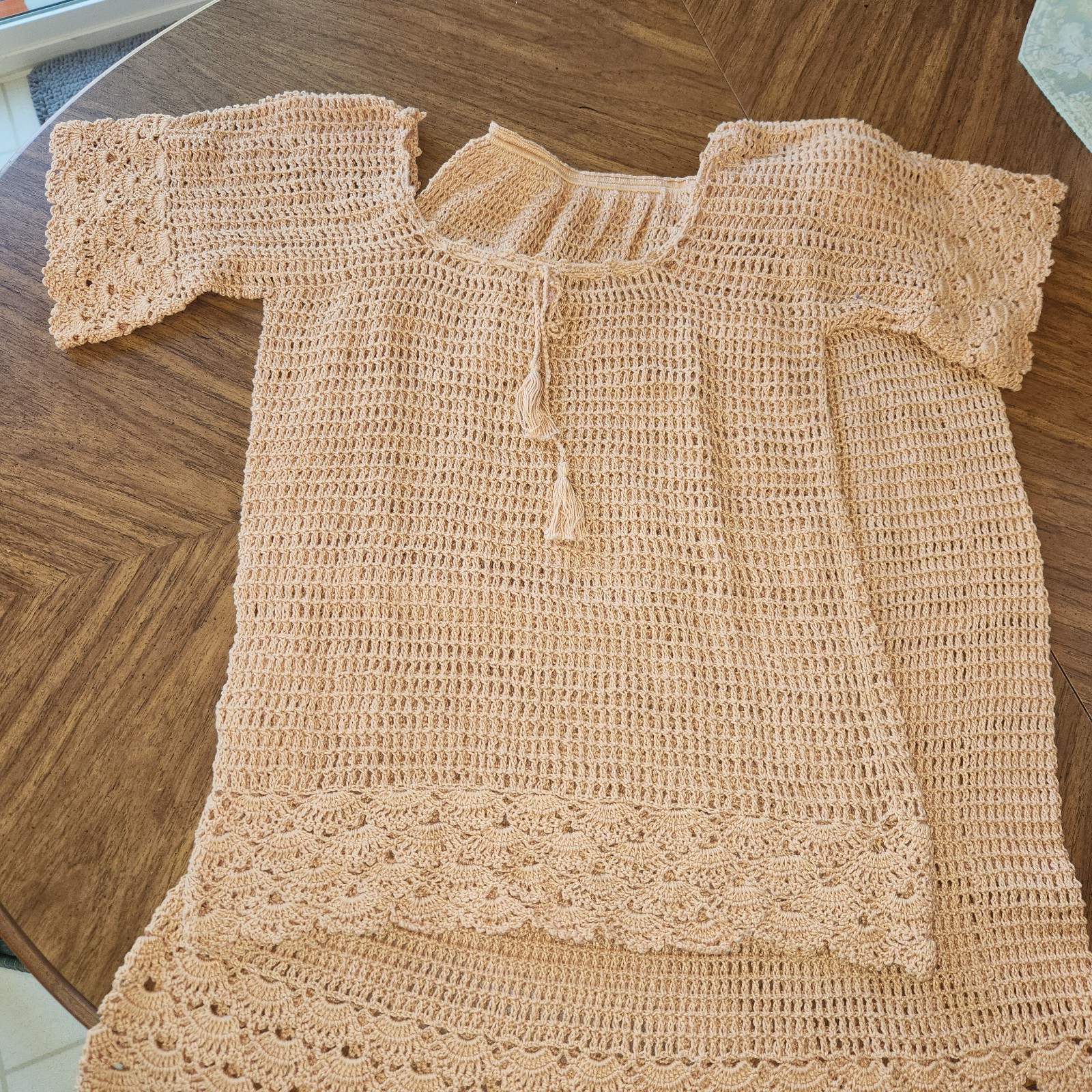 Vtg 1970’s 80’s Mystical Fashions Crochet 2 Pc Dress Set Top Skirt Boho Hippie