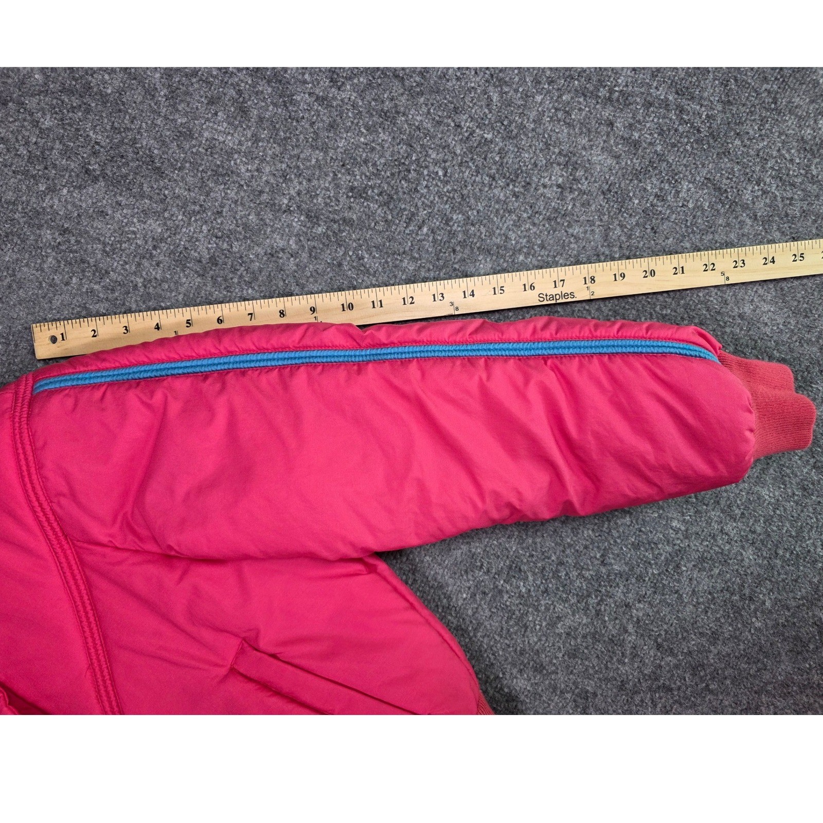 Vintage Obermeyer Karen Puffer Jacket Womens 14 Pink Purple Trim Ski Coat Retro