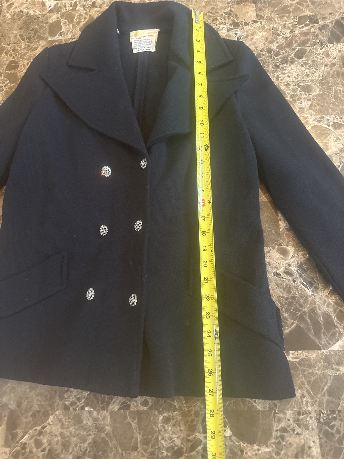 1950s 1960s CLASSY WINTER COAT Collar Vintage Wool Warm Jackie O Mod Prep Sz 10