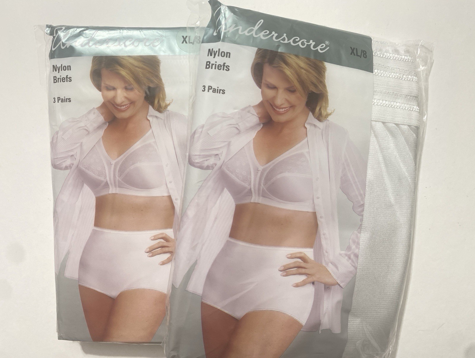 Underscore Nylon Briefs 6 Pairs Vtg JC Penney White NEW Underwear Size XL/8