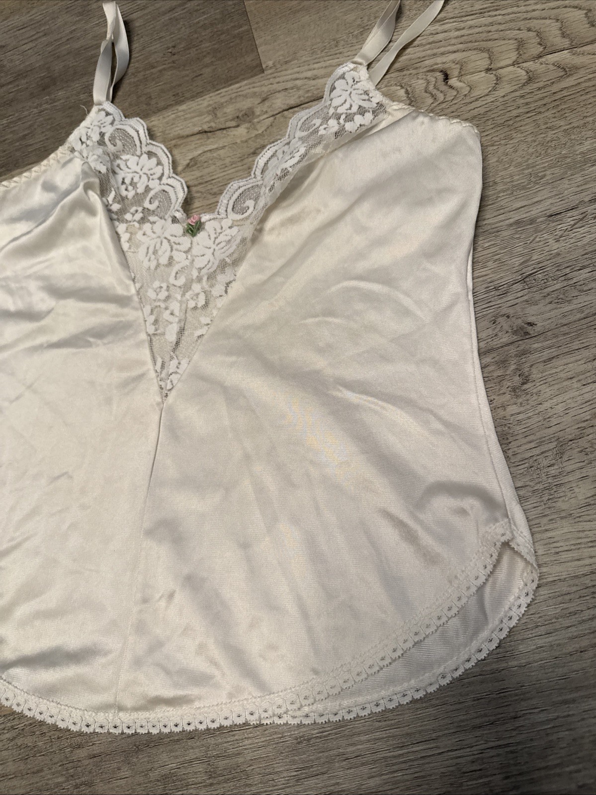 Vintage Maidenform Union Made Chantilly Lace Nylon Camisole Women 32 Ivory ILGWU